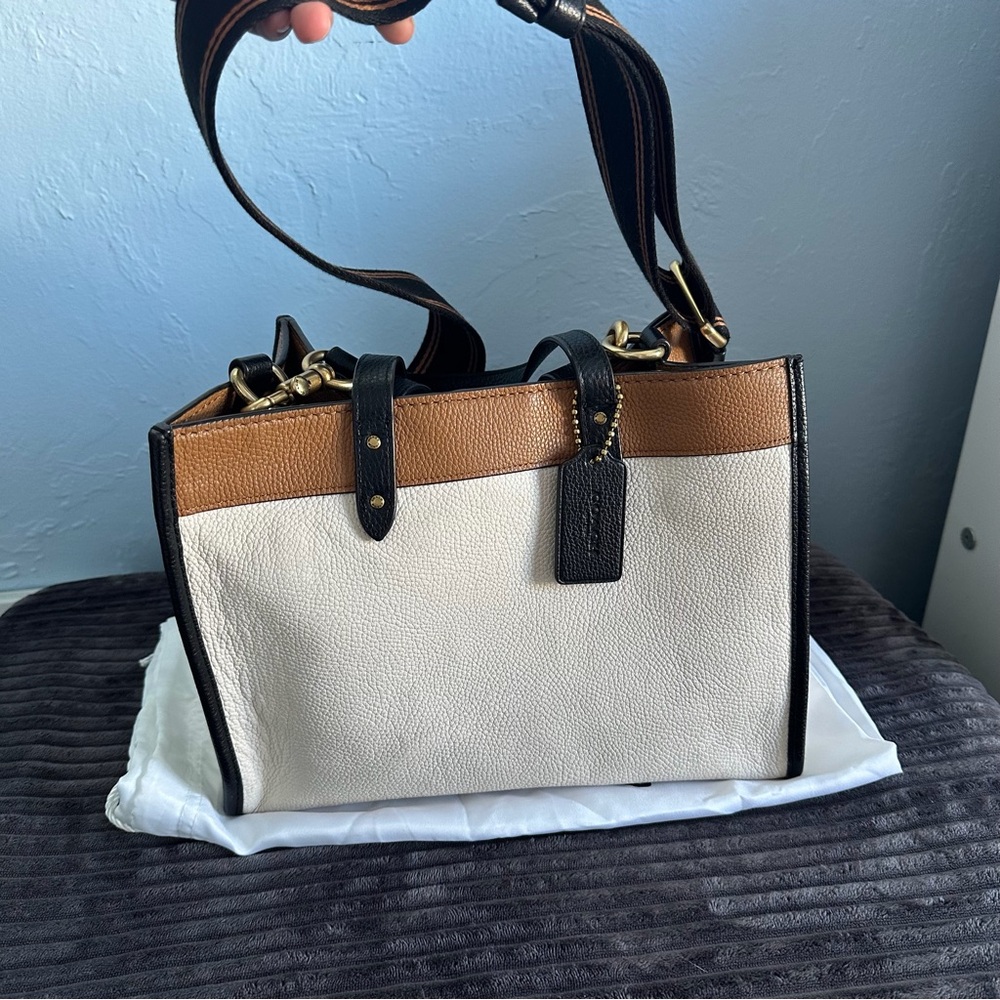 Coach Canvas & Leather Tote in Cream, Brown & Black - Picture 5 of 7